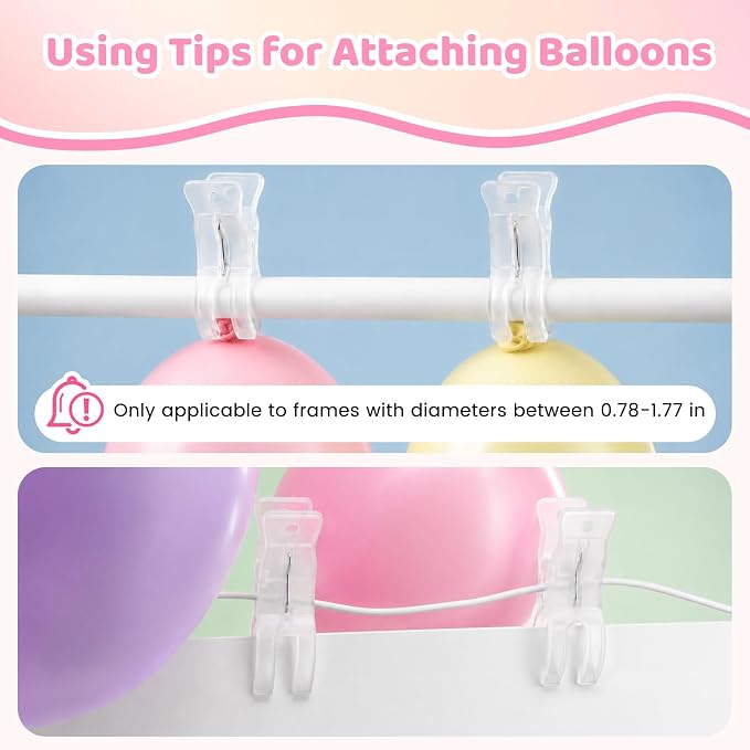 20 Pack Balloon Arch Clips, 3.5 Inch Plastic Transparent Clips - Image 3