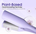 Beach Wave Curling Iron Deep Waver Hair Tool, Mermaid Hair Waver for Women Crimper, Anti-Scald, Dual Voltage, 1.4 Inch Ceramic Double Barrel Wavy Curling Iron, Purple