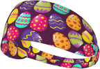 Easter Bunny & Eggs Style Sports Headband for Men Women Moisture Wicking Sweatband for Basketball, Running, Gym