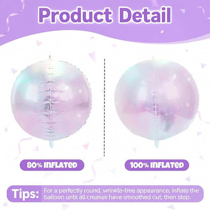 Iridescent Balloons 4D, 22Inch Round Clear Ball Shaped Balloons, Holographic - Image 7
