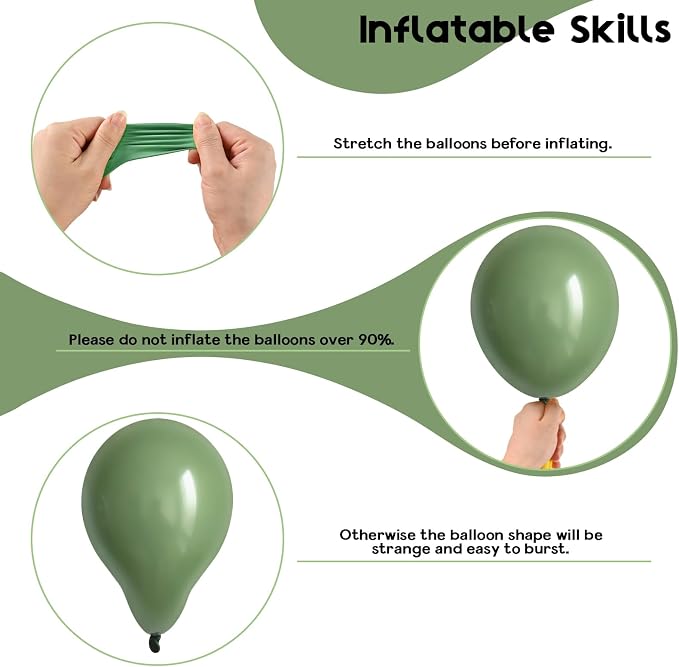 Green Blue Balloons Sage Beige Gold Balloons Jungle Woodland Party Decorations - Image 9