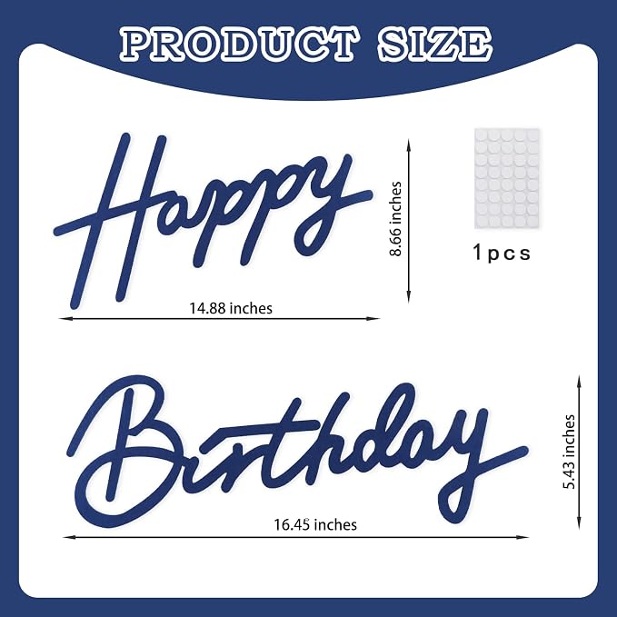 TONIFUL Happy Birthday Sign for Backdrop - Image 2