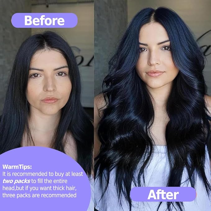 Seamless Clip in Hair Extensions Real Human Hair Straight Remy Human Hair Clip in Extensions for Women, Natural Soft Silk Straight Human Hair PU Thin Weft 8Pcs 120g 20inch #1B Natural Black