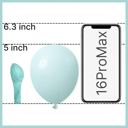 PartyWoo Teal Balloons 50pcs Pastel Teal Turquoise Color 5 Inch | Balloons - Image 2