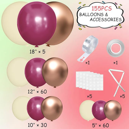 MEBAY Plum Purple White Gold Balloon Arch Kit - Image 2