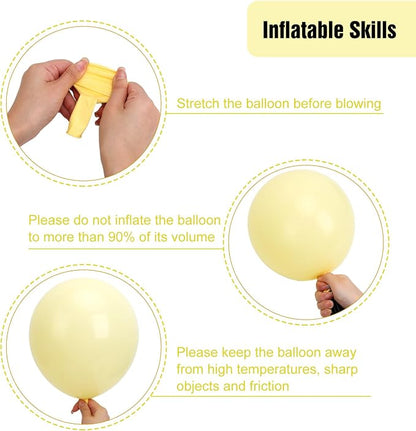 RUBFAC Pastel Yellow Balloons Different Sizes Light Yellow Balloon 154pcs | - Image 4