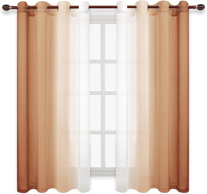 DWCN Faux Linen Ombre Sheer Curtains - Image 8