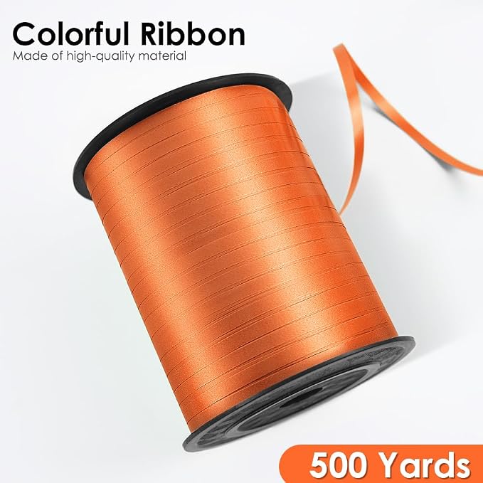 Orange Curling Ribbon, Balloon String 500 Yard - Image 2