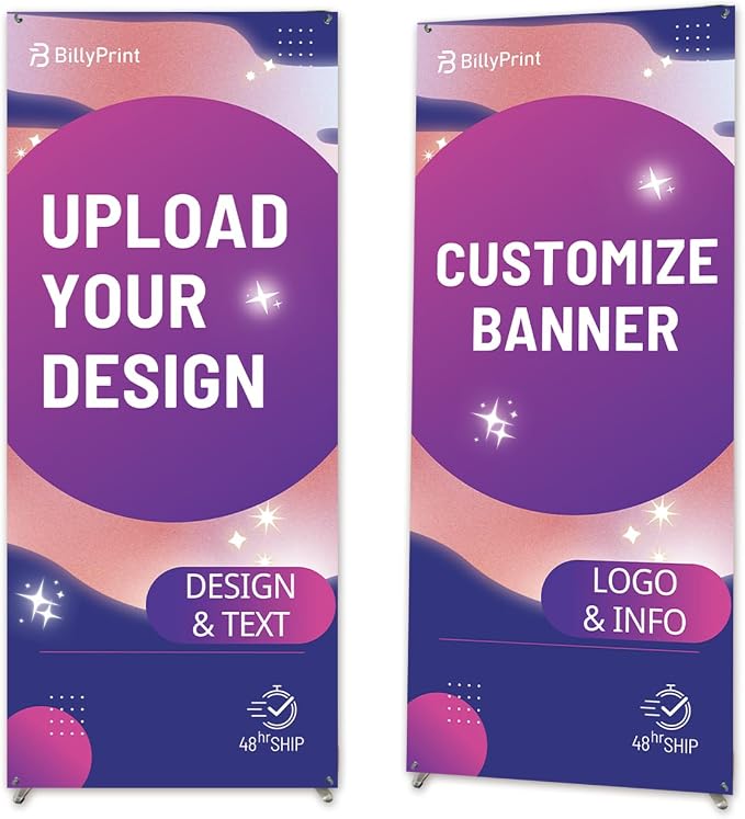 Custom Banner with X Stand | Personalized X Banner Stand by BillyPrint