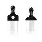 5 Pcs Afro Comb Metal African American Pick Comb Hairdressing Styling Tool Hair Pick for Hair Styling black