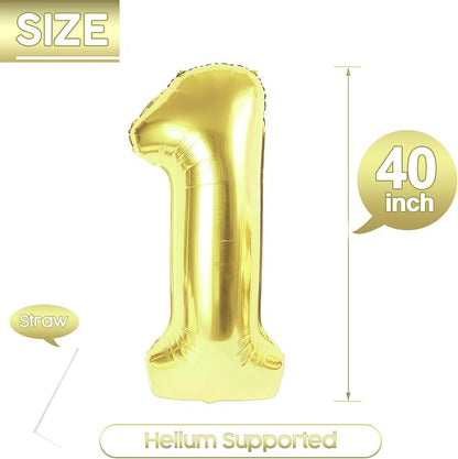 1 Balloon - Champagne Gold Birthday Number Balloons, 40 Inch Decorations | - Image 5