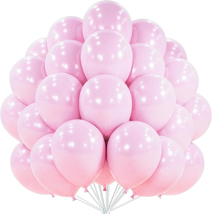 PartyWoo Pearl Pink Balloons 50pcs Light Pastel Baby Pale Pink Color | 12 Inch by PartyWoo