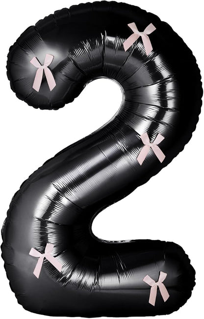 40 Inch Number Balloons with Bow Coquette Birthday Decorations Giant Number 1 by Unknown