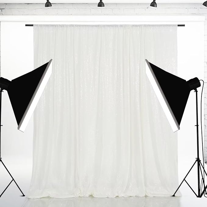 Eternal Beauty White 3mm Sequin Backdrop 8x10 Ft - Image 4