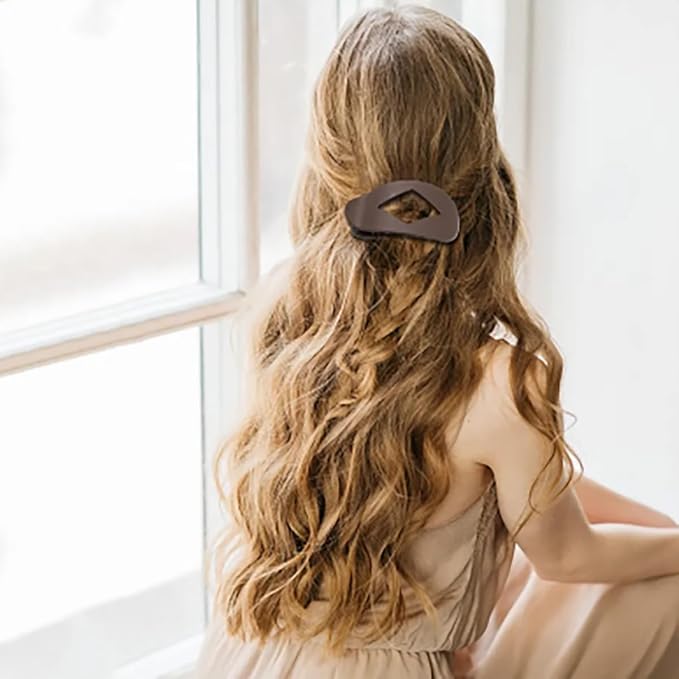 Flat Hair Claw Clips for Women,Matte Medium Hair Clips for Thick & Thin Hair- Comfortable Everyday Use for Office, Yoga, Party & Casual Styling (4PCS I)