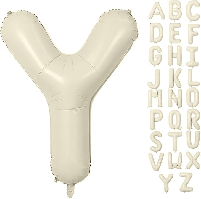 Letter Balloon 40Inch Cream White Big Alphabet Balloons Letter Y | Giant Foil by YUNSHANGMO