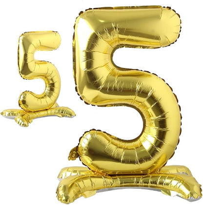 16" Standing Gold Alphabet Letter and Number Balloons Aluminum Hanging Foil by RUIANSI