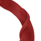 YoungSee Nano Bead Hair Extensions Red Nano Ring Hair Extensions Human Hair 20 Inch Nano-Loop Hair Extension Colorful Nano Extension Real Human Hair for Women Highlights 25g 25s