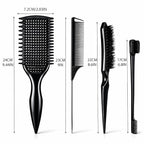 Detangler Brush for Curly Hair, Lightweight Curly Hair Brush with Vented Design for Easy Glide, Effortlessly Detangles Without Pulling or Snagging, Suitable for All Wet and Dry Hair Types (Black)