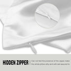 Silk Pillowcase for Hair and Skin,Soft,Breathable and Sliky 100% Queen Silk Pillow Case Set of 2,Both Sides Natural Mulberry Silk Pillowcases with Hidden Zipper(Queen Size 20"X 30",2pcs)