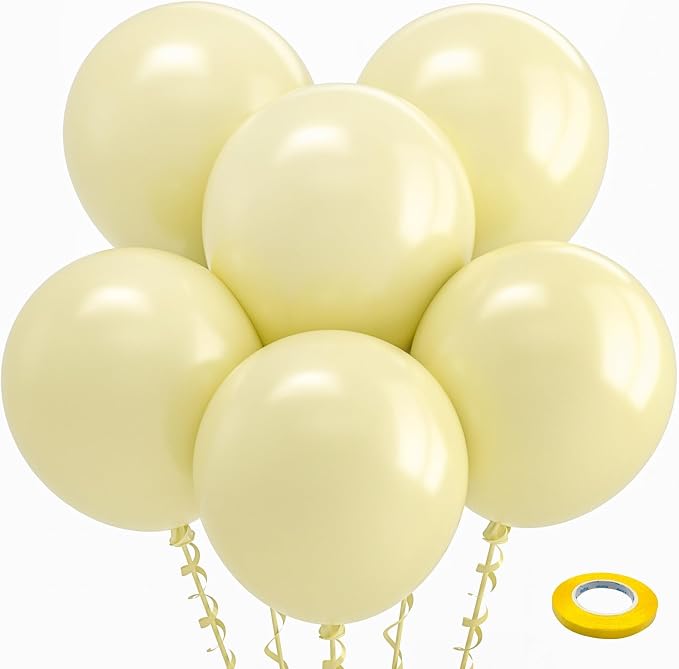 Bezente Pastel Yellow Balloons 18 Inch 30 Pack Latex Large Thick | Yellow by Bezente