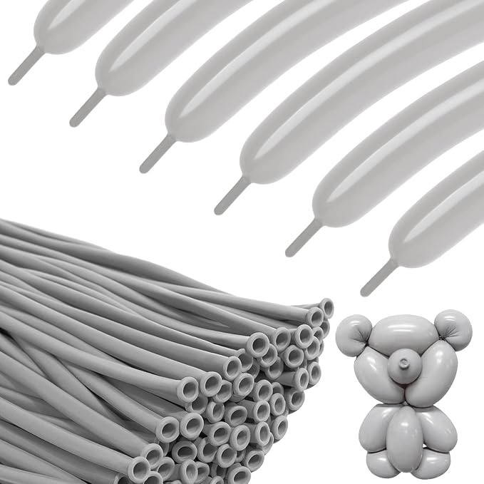 Party Balloons - Gray 260 Long Balloons by KEXINGTUO