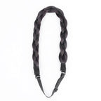 DIGUAN Chubby Narrow Synthetic Hair Braided Headband Classic Chunky Plaited Braids Elastic Stretch Hairpiece Women Girl Beauty accessory, 58g (Deep Brown)