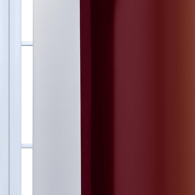 Yakamok Ombre Curtains Red and Greyish White - Image 7