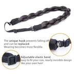 DIGUAN Chubby Narrow Synthetic Hair Braided Headband Classic Chunky Plaited Braids Elastic Stretch Hairpiece Women Girl Beauty accessory, 58g (Deep Brown)