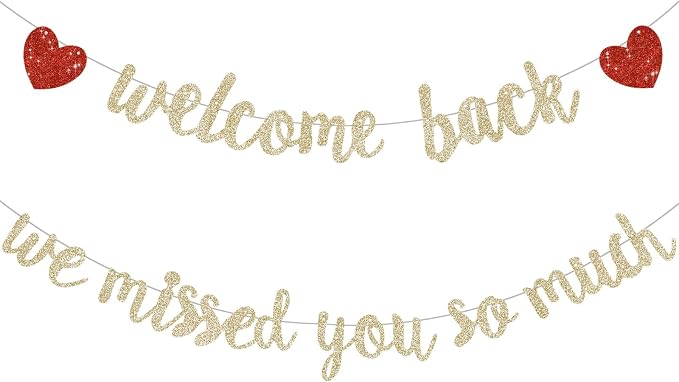 Glitter Champagne Welcome Back We Missed You So Much Banner NO DIY | Pre-Strung by RICHHHA