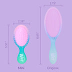 Wet Brush Mini Detangler Hair Brush for Gentle Knot Removal, Compact Travel Size, Soft Bristles for Pain-Free Detangling, Less Breakage, Works on All Hair Types, Limited Edition, Electric Sky Purple