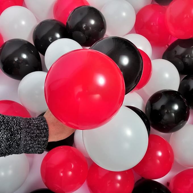 300 Pack Red Black and White Balloons - Image 3