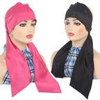XTREND 2Pcs Edge Laying Scarf for Wigs Fashion Edge Scarf for Lace Front Wig 58 Inch Soft Women's Satin Headband for Makeup Non Slip Hair Wrap Wigs Grip (1pc Pink#+1pc Black#)