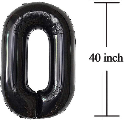 Jonhamwelbor 40 Number Balloons Black Giant Jumbo Big Large 40 Foil Mylar - Image 3