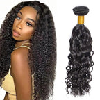 Curly Bundles Human Hair Natural Black Kinky Curly Bundles 26 Inch Niegmeag Virgin Soft and Silky Remy Hair Extensions Color 1B Kinky Curly Bundle Double Weft Hair Weave