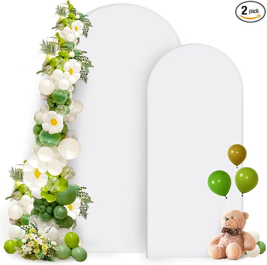 Hemmotop Stretchy Arch Backdrop Cover Set, 7.2 ft and 6 ft | Spandex, 2 Sided by Hemmotop