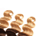 30 32 34 Inch Ombre Body Wave Bundles Human Hair T1B4/27 Bundles Grade 8A Peruvian Virgin Hair Extensions Double Weft Real T1B4/27 Hair Weave 100g/Pc