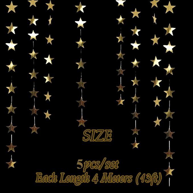 65Feet Gold Star Garland Banner - Image 7
