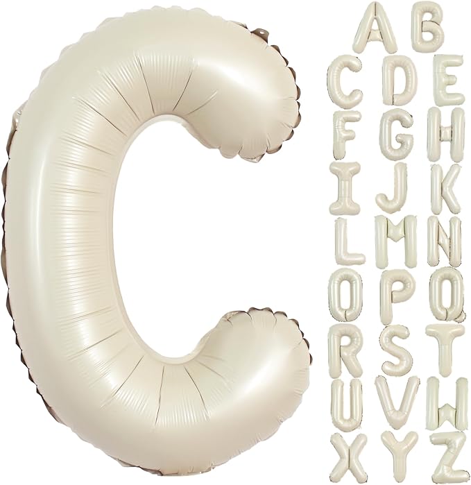 TONIFUL 40 Inch Large Cream White Letter C Balloons Giant Alphabet Letter by TONIFUL