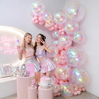 HILAVO 12PCS Iridescent Round Foil Balloons - Image 3