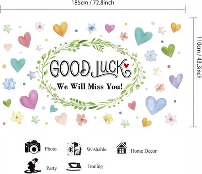 Colorful Good Luck We Will Miss You Backdrop Banner Photography Background - Image 2