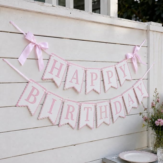 Pink Happy Birthday Banner - Image 5