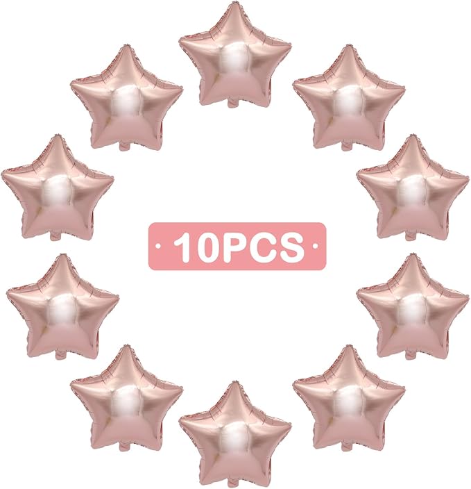 MEETINGU Rose Gold Metallic Balloons, 18 Inch Rose Gold Star Mylar Balloons 10 - Image 4