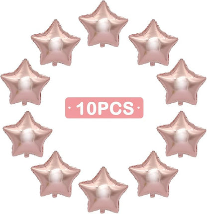 MEETINGU Rose Gold Metallic Balloons, 18 Inch Rose Gold Star Mylar Balloons 10 - Image 4