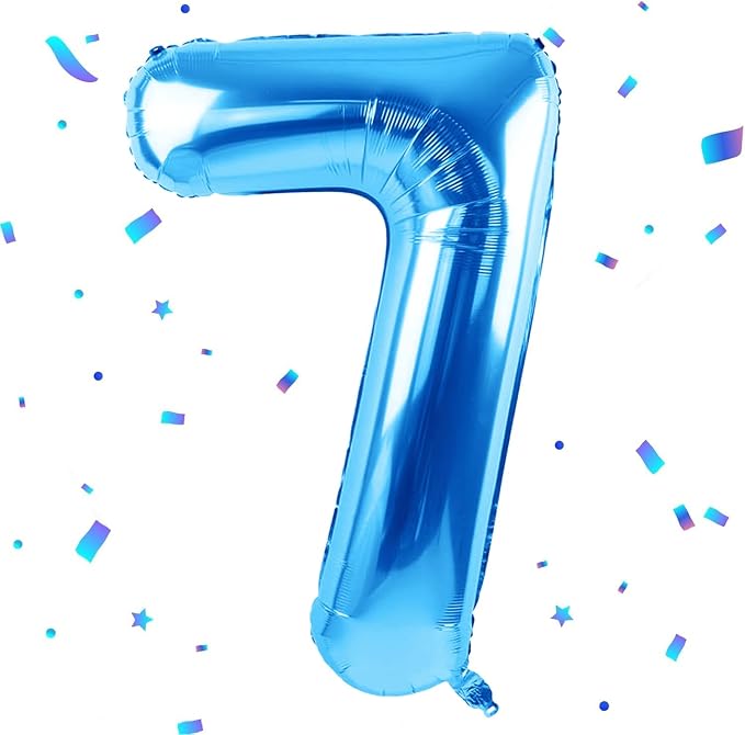 40 inch Blue Number Balloon Giant Foil Helium Balloons Blue Number 7 Balloon by Yeodong