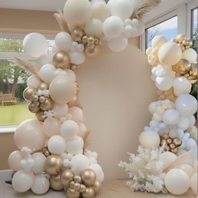 Sand White Gold Balloon Arch Kit - Image 3