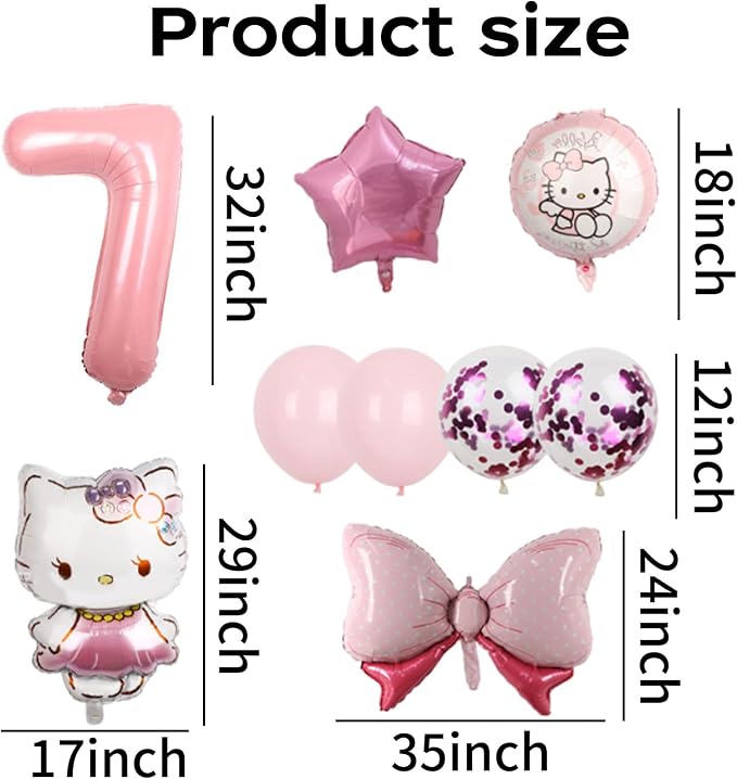 Cartoon Party Balloons, Cute Number 7 Balloon - Image 2