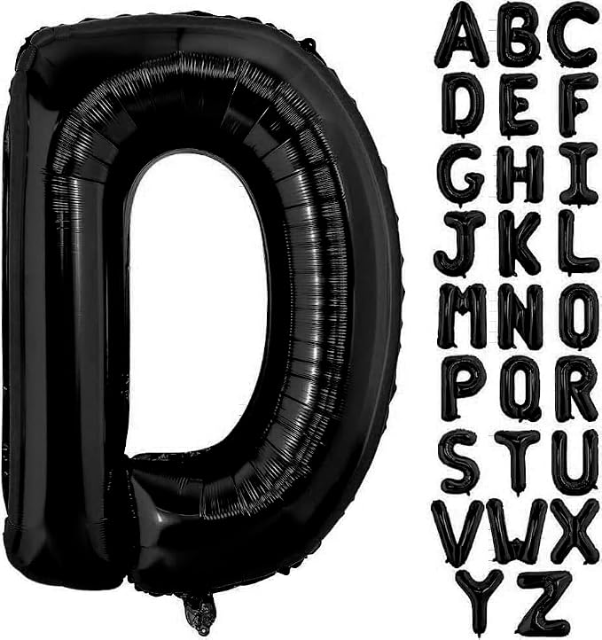 Black Letter D Balloons, D Balloon 40 Inch D Balloon Letter - Image 2