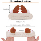 Jowmoy Headband, Face Wash Headband, Cute Antlers Design, Made of Elastic Microfiber, for Women Makeup Shower Spa, 1 Count