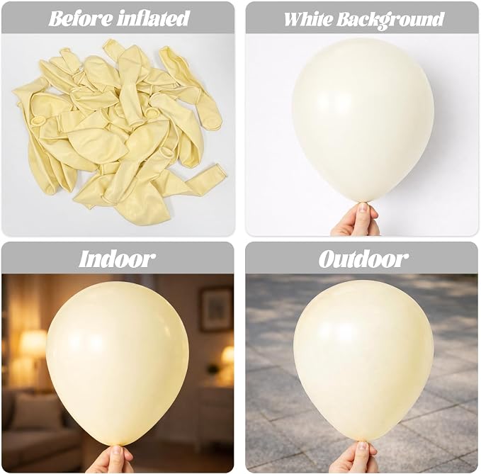 Voircoloria 130pcs Ivory White Balloons Garland Arch Kit, 18 12 10 5 Inch | - Image 2